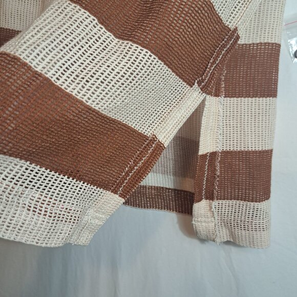 Free People We The Free Del Mar Cabana Shirt Brown Combo NEW SIZE MEDIUM - Picture 6 of 8